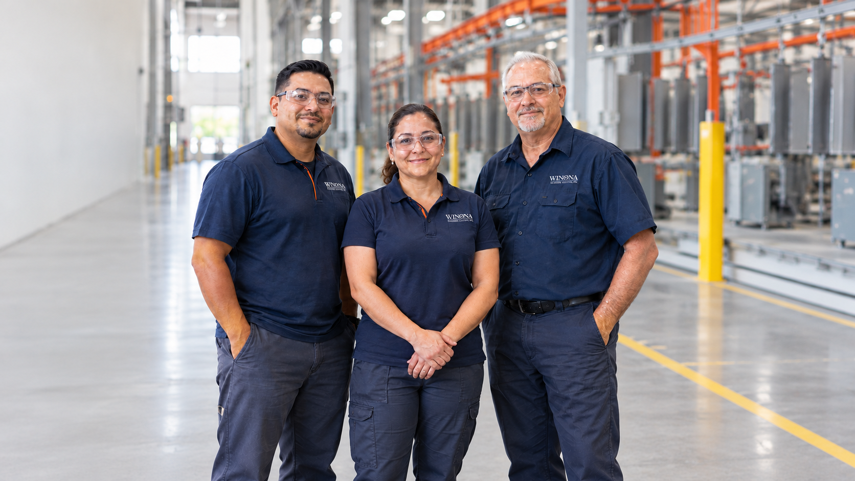Winona Powder Coating team members<br>at the plant